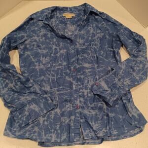 Beautiful MICHAEL KORS Women's button up long sleeve Blue Size 12